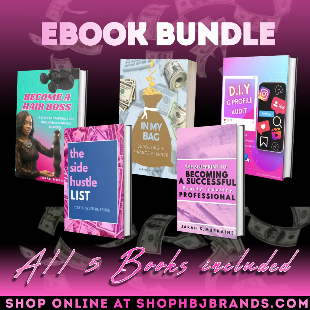 ebooks, vendor list, hair extensions, instagram audit financial planner, budgeting planner