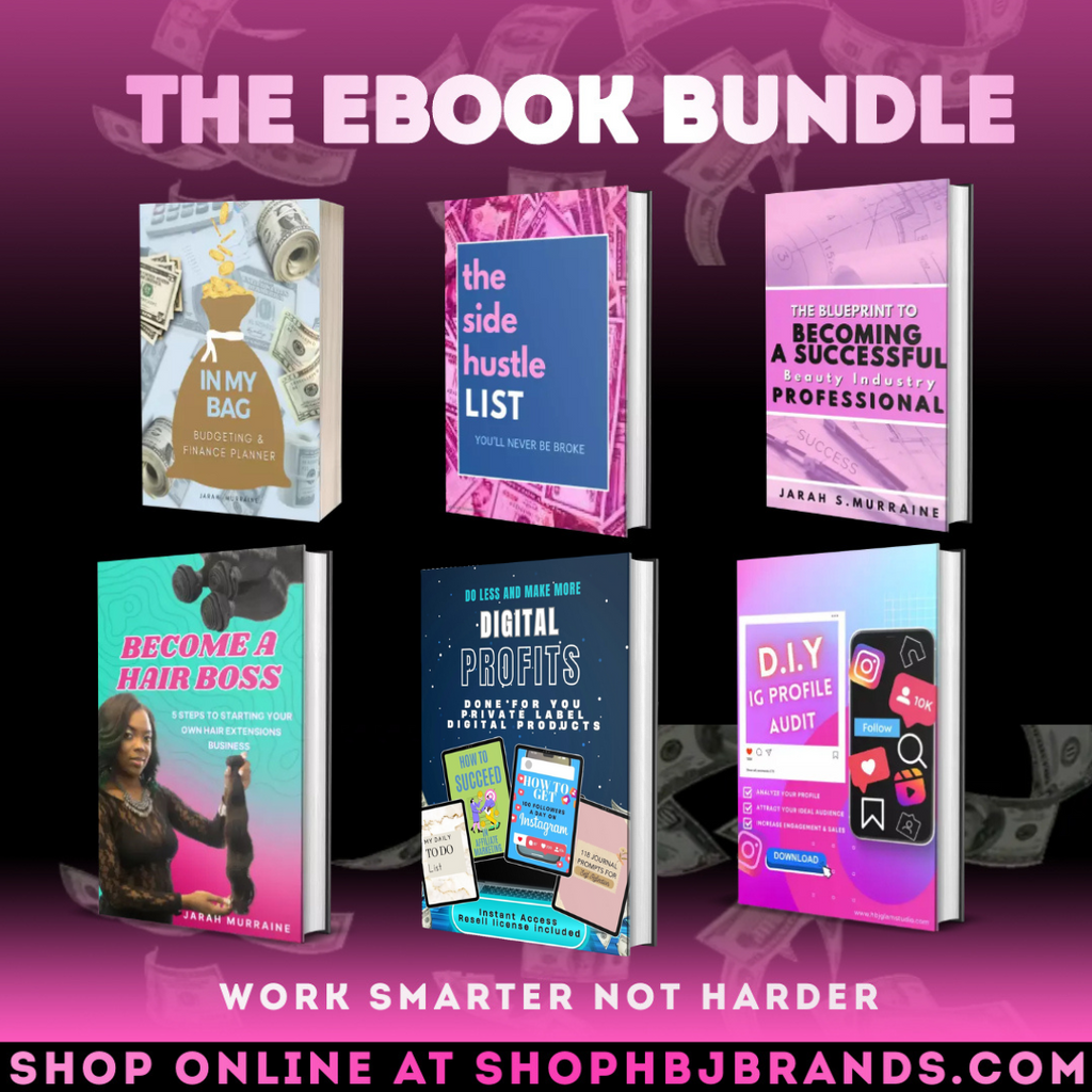 DIGITAL PRODUCTs ebooks, vendor list, hair extensions, instagram audit financial planner, budgeting planner, done for you products