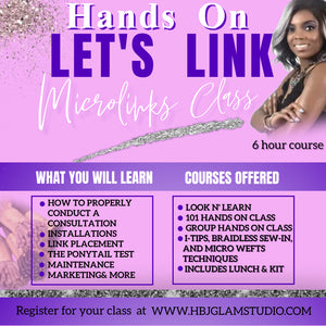micro links class, microlinks training, atlanta micro links, tape in extensions, itips, itip extensions