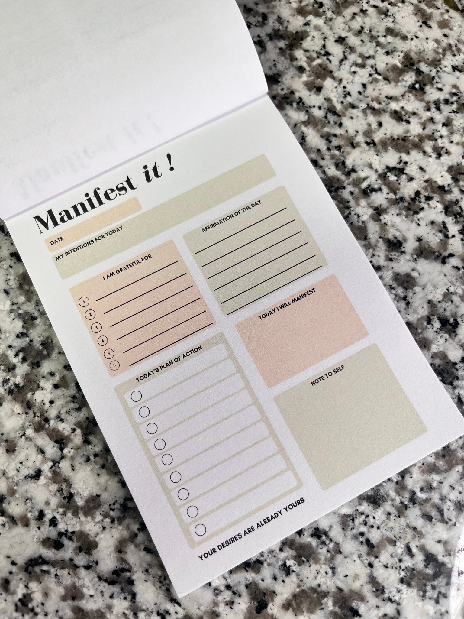 Manifest It Daily Notepad Planner