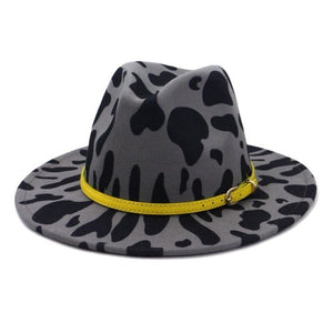 cow print, fedora hat, winter hat, wide rim hat, wool hat, cotton hat, animal print hats, fedora hats