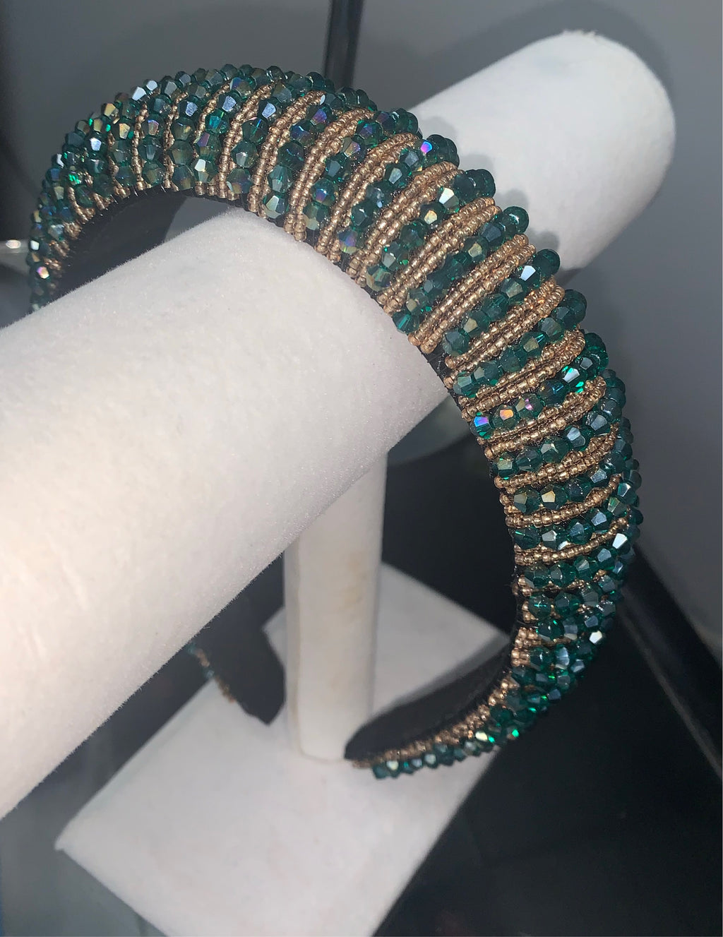 Emerald and Gold Bling head band